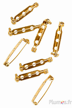 Broschenverschlüsse - 25 mm x 5 mm, 3 Löcher - gold